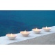 Medium white terracotta citronella mosquito repellent candle