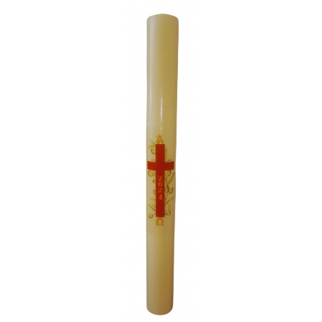 Paschal candle with cross 90 cm x 10 cm diameter