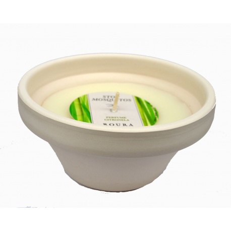 Citronela white terracotta candle Box: 6 units